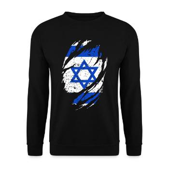 Israel flag - Unisex Sweatshirt - black - Front - Alina (178cm) & Michal (187cm)