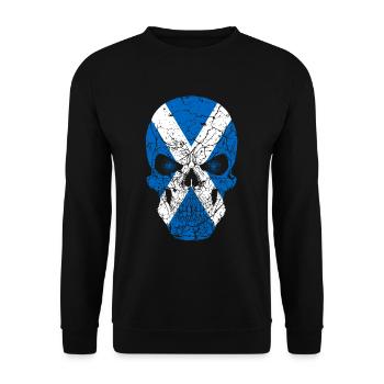 Scotland skull and crossbones - Unisex Sweatshirt - black - Front - Alina (178cm) & Michal (187cm)