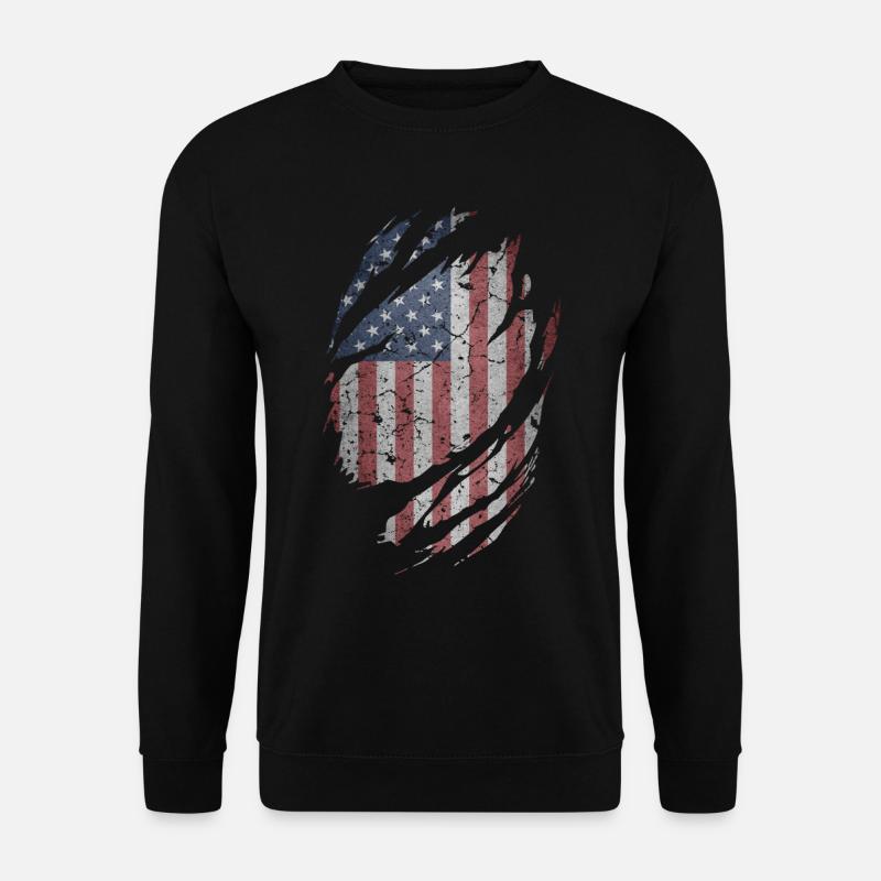 USA Flagge - Unisex Pullover - Schwarz