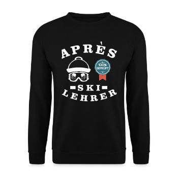 Apres Ski Lehrer - Unisex Pullover - Schwarz - Vorne - Alina (178cm) & Michal (187cm)