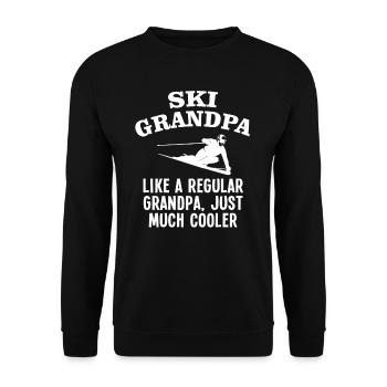 Ski Grandpa Like A Regular Grandpa - Unisex Pullover - Schwarz - Vorne - Alina (178cm) & Michal (187cm)