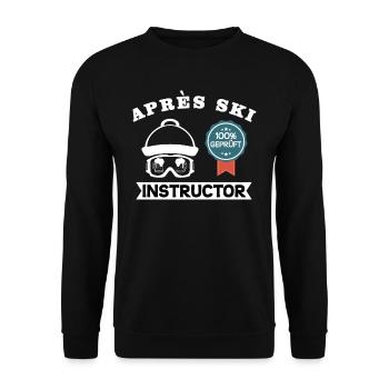 Apres Ski Instructor - Unisex Pullover - Schwarz - Vorne - Alina (178cm) & Michal (187cm)