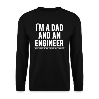Papa et ingénieur - Sweat-shirt Unisexe - noir - Devant - Alina (178cm) & Michal (187cm)