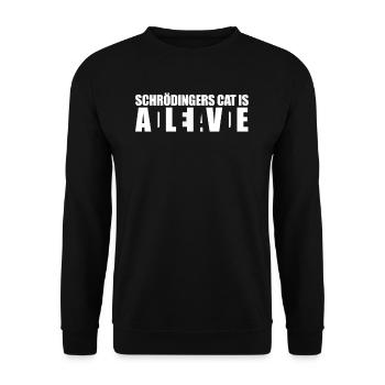 Chat de Schrödinger - Sweat-shirt Unisexe - noir - Devant - Alina (178cm) & Michal (187cm)