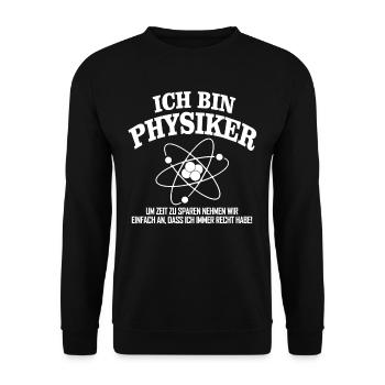 Ich bin Physiker! - Unisex Pullover - Schwarz - Vorne - Alina (178cm) & Michal (187cm)