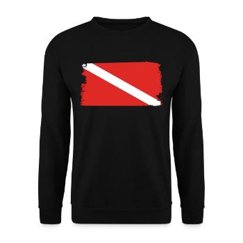 Taucher Flagge - Unisex Pullover - Schwarz - Vorne - Alina (178cm) & Michal (187cm)