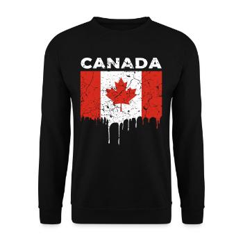 Kanada Flagge - Unisex Pullover - Schwarz - Vorne - Alina (178cm) & Michal (187cm)