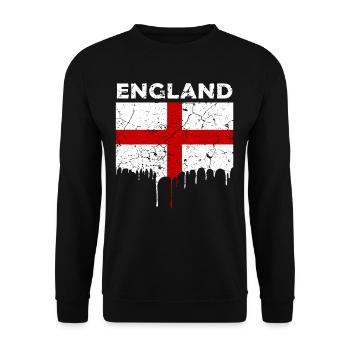 England Flagge - Unisex Pullover - Schwarz - Vorne - Alina (178cm) & Michal (187cm)