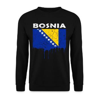 Bosnia flag - Unisex Sweatshirt - black - Front - Alina (178cm) & Michal (187cm)