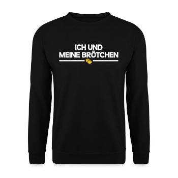 Ich und meine Brötchen - Unisex Pullover - Schwarz - Vorne - Alina (178cm) & Michal (187cm)