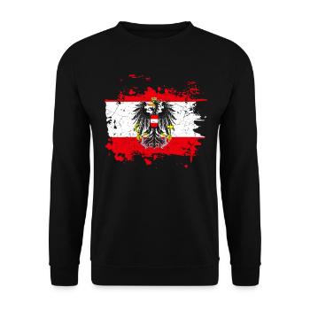 Österreich Flagge Wappen Adler - Unisex Pullover - Schwarz - Vorne - Alina (178cm) & Michal (187cm)