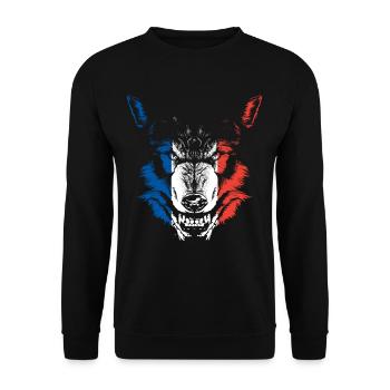 France flag wolf - Unisex Sweatshirt - black - Front - Alina (178cm) & Michal (187cm)