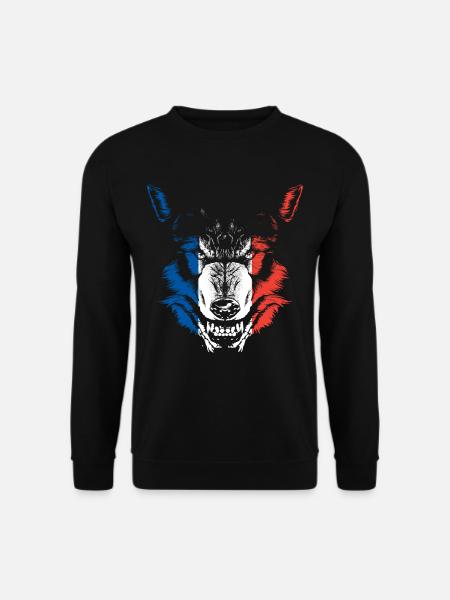 France flag wolf - Unisex Sweatshirt - black