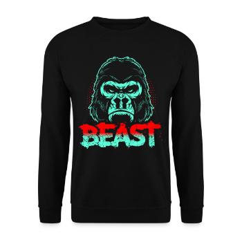 Gorilla Gym Beast - Unisex Pullover - Schwarz - Vorne - Alina (178cm) & Michal (187cm)