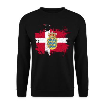 Denmark coat of arms flag - Unisex Sweatshirt - black - Front - Alina (178cm) & Michal (187cm)