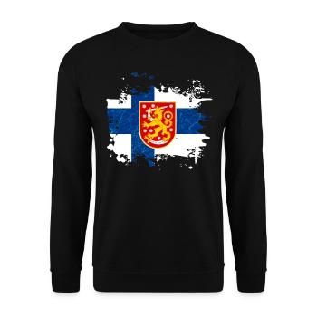 Finland flag coat of arms national team - Unisex Sweatshirt - black - Front - Alina (178cm) & Michal (187cm)