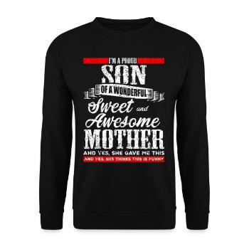 Cadeau drôle pour fils - Sweat-shirt Unisexe - noir - Devant - Alina (178cm) & Michal (187cm)