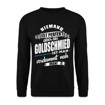 Goldschmied - Unisex Pullover - Schwarz - Vorne - Alina (178cm) & Michal (187cm)