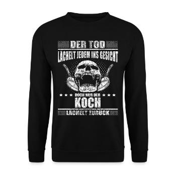 Koch Lustiger Spruch - Unisex Pullover - Schwarz - Vorne - Alina (178cm) & Michal (187cm)