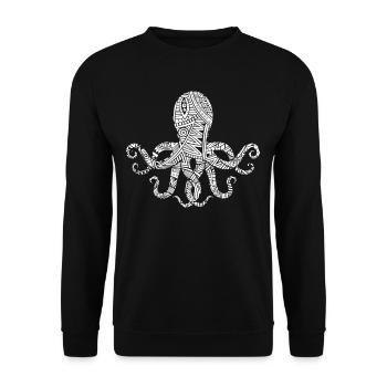 Octopus octopus tatouages tribaux maoris - Sweat-shirt Unisexe - noir - Devant - Alina (178cm) & Michal (187cm)