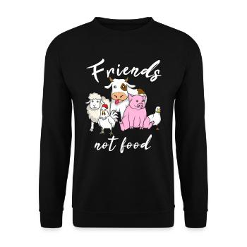 Des amis pas de la nourriture - Sweat-shirt Unisexe - noir - Devant - Alina (178cm) & Michal (187cm)