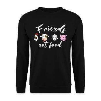 Des amis pas de la nourriture - Sweat-shirt Unisexe - noir - Devant - Alina (178cm) & Michal (187cm)