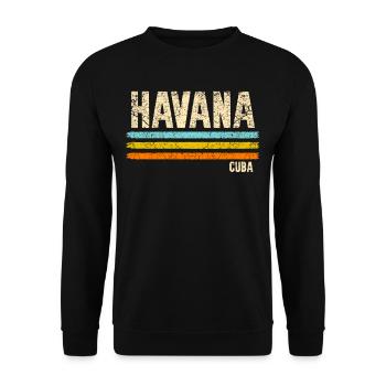 Havana Cuba - Unisex Pullover - Schwarz - Vorne - Alina (178cm) & Michal (187cm)