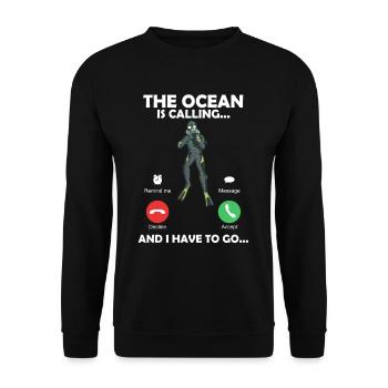 L'Océan appelle ... - Sweat-shirt Unisexe - noir - Devant - Alina (178cm) & Michal (187cm)