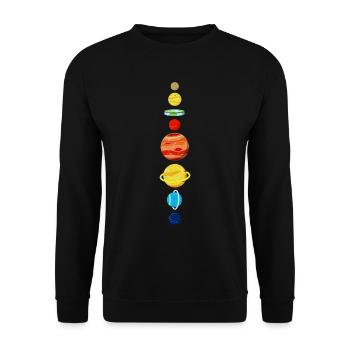 Flat Earth - Flat Earth - Ironic - Unisex Sweatshirt - black - Front - Alina (178cm) & Michal (187cm)