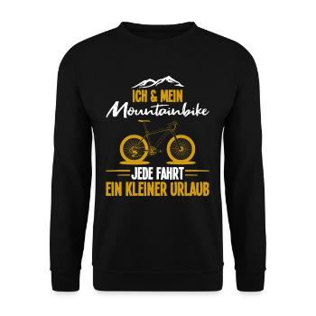 Ich Und Mein Mountainbike - Unisex Pullover - Schwarz - Vorne - Alina (178cm) & Michal (187cm)