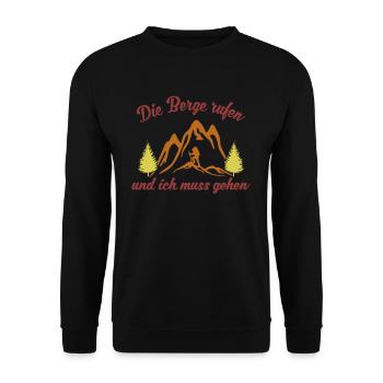 Call the mountains and I have to go - Unisex Sweatshirt - black - Front - Alina (178cm) & Michal (187cm)