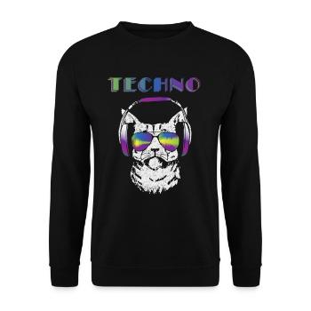 Techno - Sweat-shirt Unisexe - noir - Devant - Alina (178cm) & Michal (187cm)