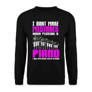 Kreativer Pianist - Kreative Pianistin - Lustig - Unisex Pullover - Schwarz - Vorne - Alina (178cm) & Michal (187cm)