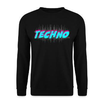 Techno - Unisex Sweatshirt - black - Front - Alina (178cm) & Michal (187cm)