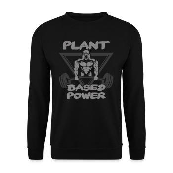 Plant Based Power - Unisex Pullover - Schwarz - Vorne - Alina (178cm) & Michal (187cm)