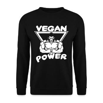Vegan Power - Unisex Sweatshirt - black - Front - Alina (178cm) & Michal (187cm)