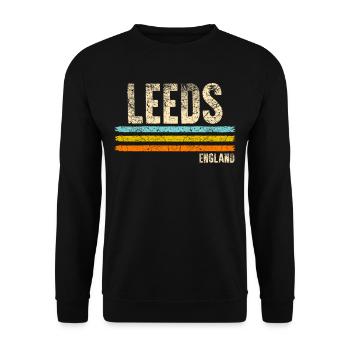 Leeds England - Unisex Pullover - Schwarz - Vorne - Alina (178cm) & Michal (187cm)