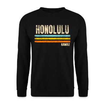 Honolulu Hawaii - Unisex Sweatshirt - black - Front - Alina (178cm) & Michal (187cm)