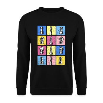 échecs - Sweat-shirt Unisexe - noir - Devant - Alina (178cm) & Michal (187cm)
