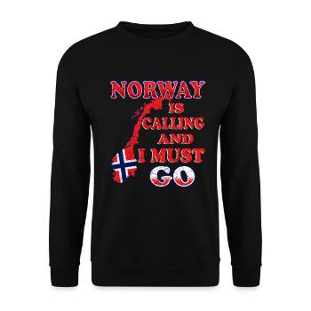 Norway is calling - Unisex Sweatshirt - black - Front - Alina (178cm) & Michal (187cm)