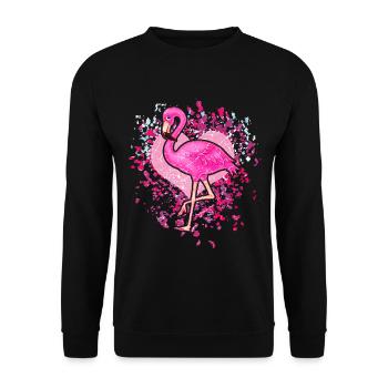 Flamant rose - Sweat-shirt Unisexe - noir - Devant - Alina (178cm) & Michal (187cm)