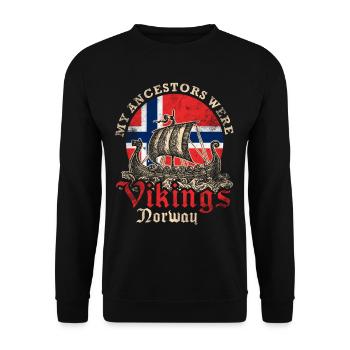 Norvège Viking navire - Sweat-shirt Unisexe - noir - Devant - Alina (178cm) & Michal (187cm)