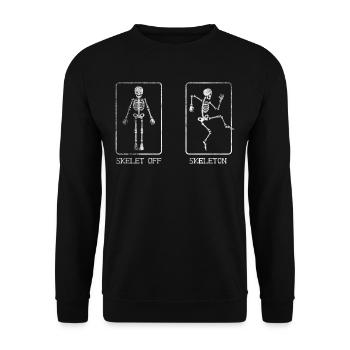 Lustiges Skelett - Unisex Pullover - Schwarz - Vorne - Alina (178cm) & Michal (187cm)
