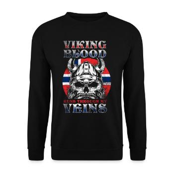 Norwegian viking - Unisex Sweatshirt - black - Front - Alina (178cm) & Michal (187cm)