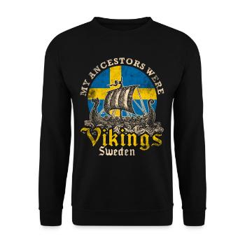 Swedish viking - Unisex Sweatshirt - black - Front - Alina (178cm) & Michal (187cm)