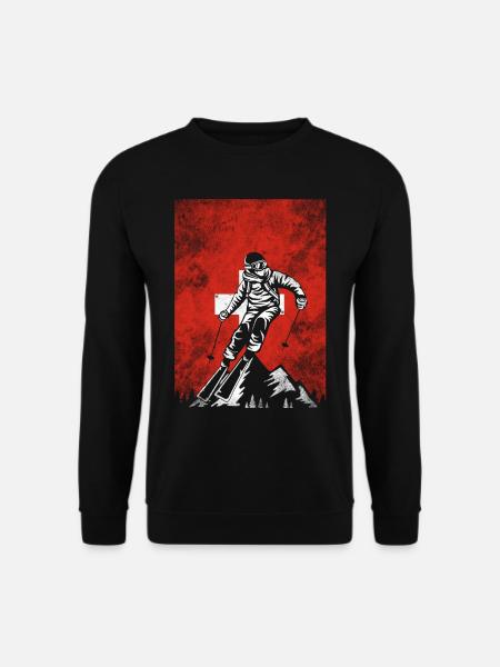 Schweiz Skifahren - Unisex Pullover - Schwarz