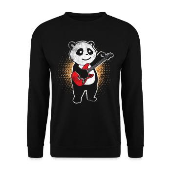 Panda Gitarrist - Unisex Pullover - Schwarz - Vorne - Alina (178cm) & Michal (187cm)