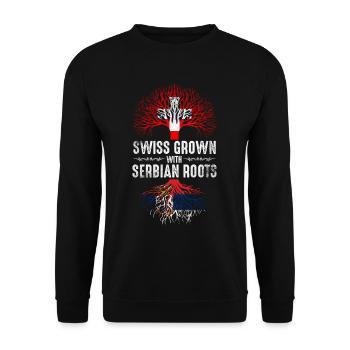 Schweizer mit serbischen Wurzeln - Unisex Pullover - Schwarz - Vorne - Alina (178cm) & Michal (187cm)