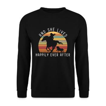 L'amour des chiens et des chevaux - Sweat-shirt Unisexe - noir - Devant - Alina (178cm) & Michal (187cm)