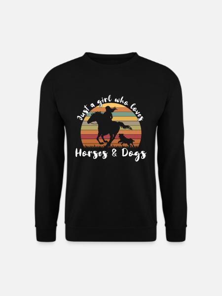 Just a girl who loves horses and dogs - Unisex Sweatshirt - black